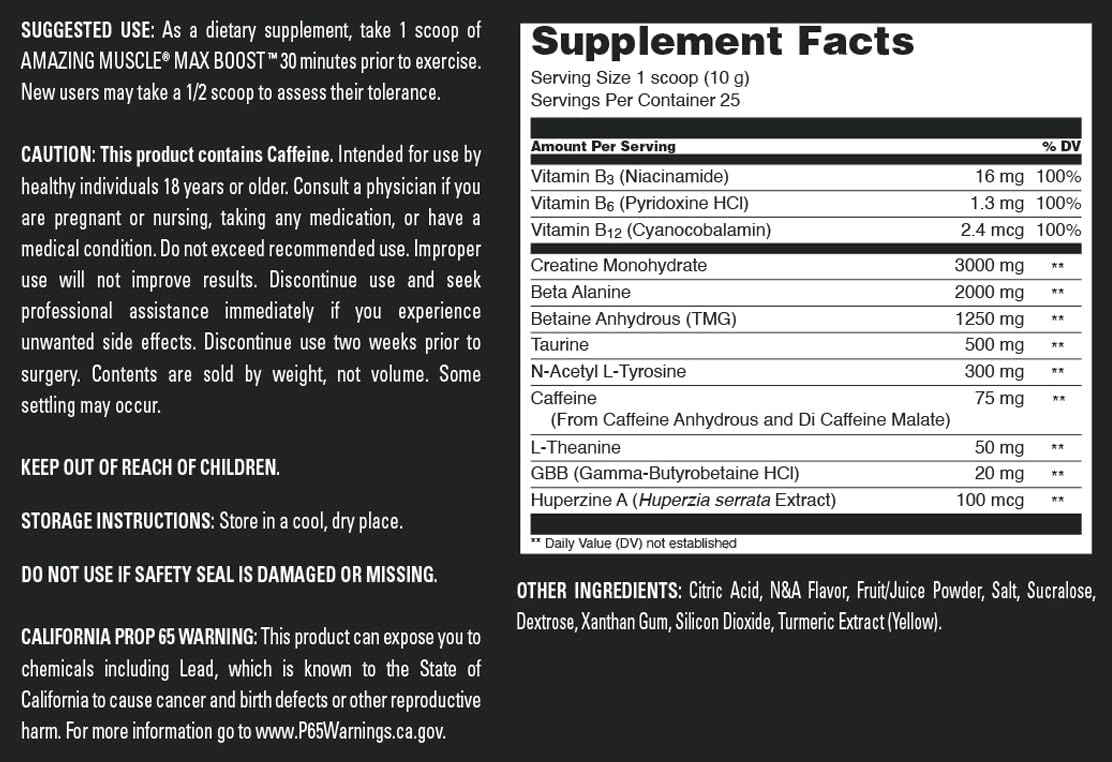 Intense Pre-Workout Supplement with Creatine & Caffeine for Men & Women - Pineapple Mango Flavor | 25 Servings