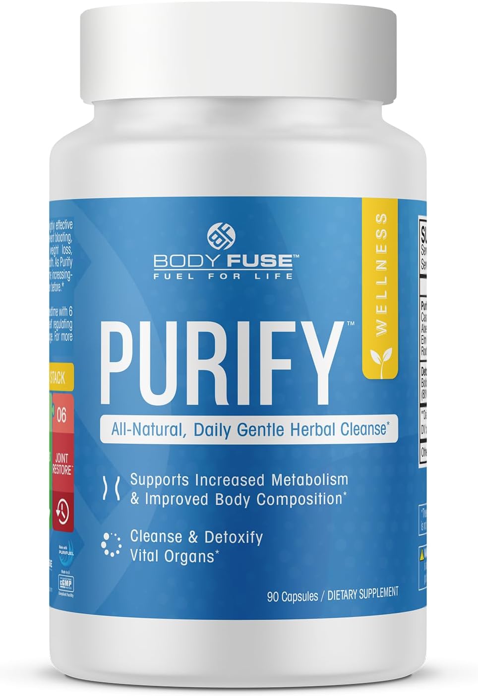 Internal Organ Detox Cleanse Supplement | Body Fuse Purify | All Natural | 45 Servings 90 Capsules