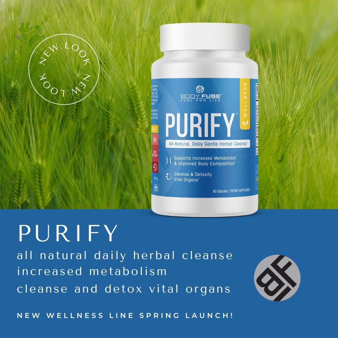Internal Organ Detox Cleanse Supplement | Body Fuse Purify | All Natural | 45 Servings 90 Capsules