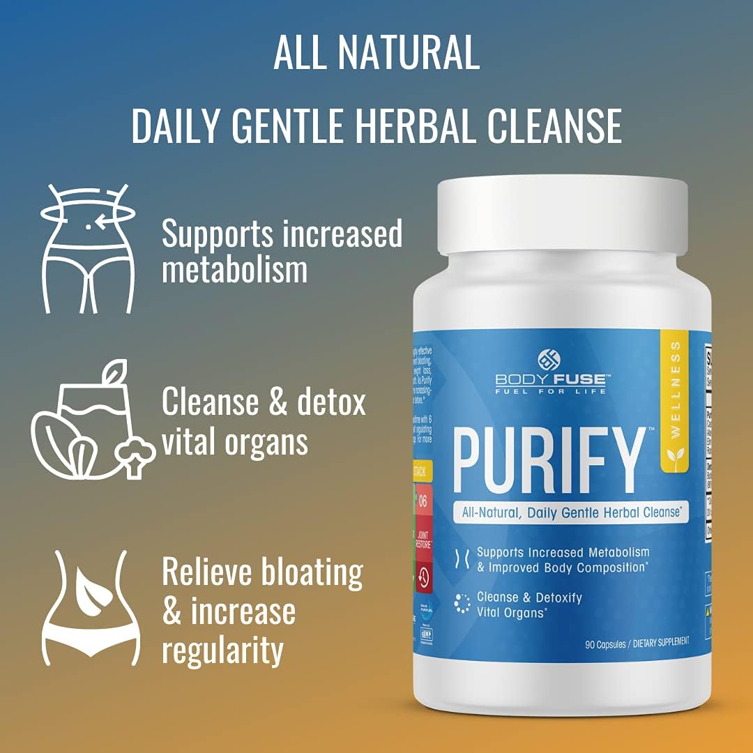 Internal Organ Detox Cleanse Supplement | Body Fuse Purify | All Natural | 45 Servings 90 Capsules