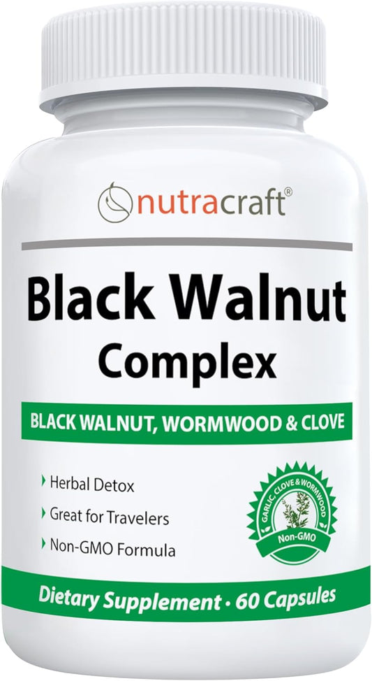 Intestinal Guard Detox Cleanse Supplement with Black Walnut, Wormwood, Clove, PAU D'Arco, Pumpkin Seed, Garlic, Zinc | 60 Capsules by Nutracraft