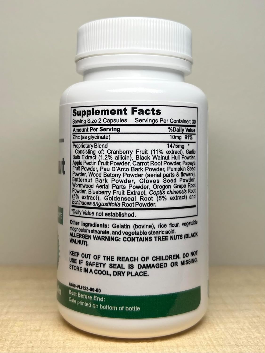 Intestinal Guard Detox Cleanse Supplement with Black Walnut, Wormwood, Clove, PAU D'Arco, Pumpkin Seed, Garlic, Zinc | 60 Capsules by Nutracraft