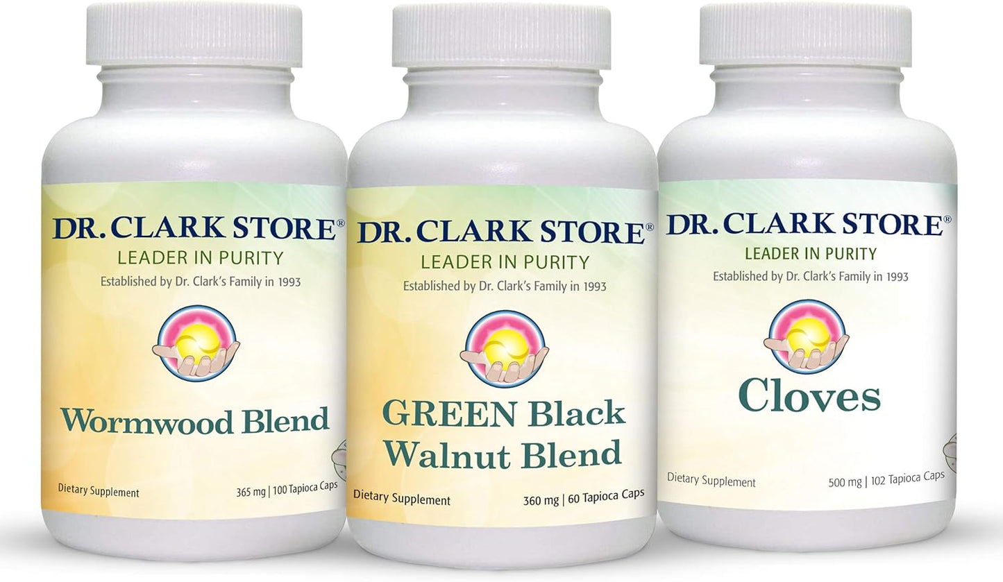 Intestine Support & Cleanse Kit with Green Black Walnut, Wormwood, Cloves - Vegetarian Capsules for Optimal Intestinal Health