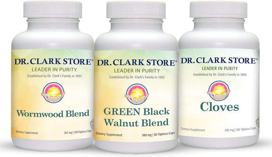 Intestine Support & Cleanse Kit with Green Black Walnut, Wormwood, Cloves - Vegetarian Capsules for Optimal Intestinal Health