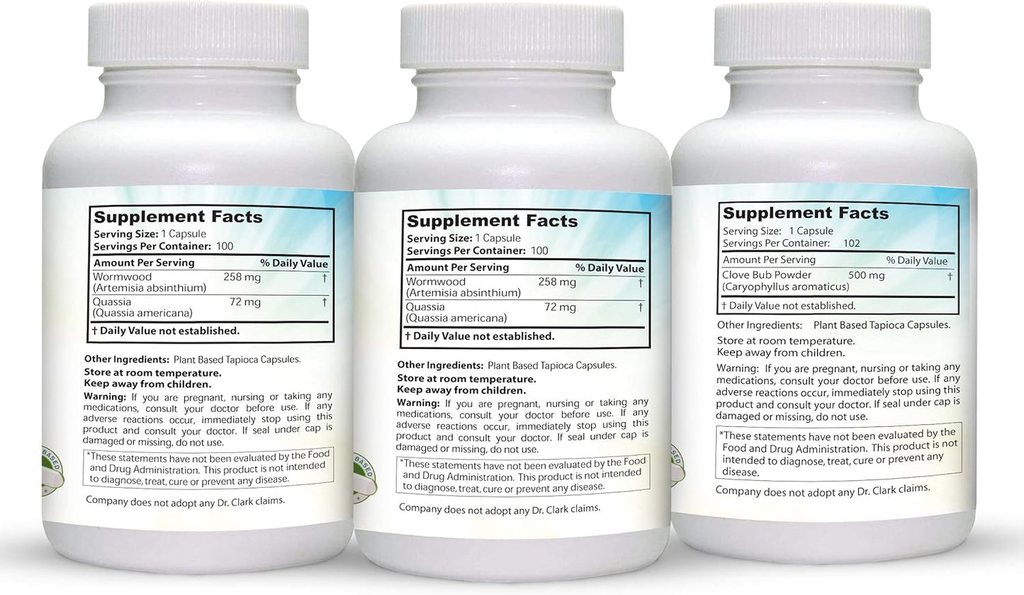 Intestine Support & Cleanse Kit with Green Black Walnut, Wormwood, Cloves - Vegetarian Capsules for Optimal Intestinal Health