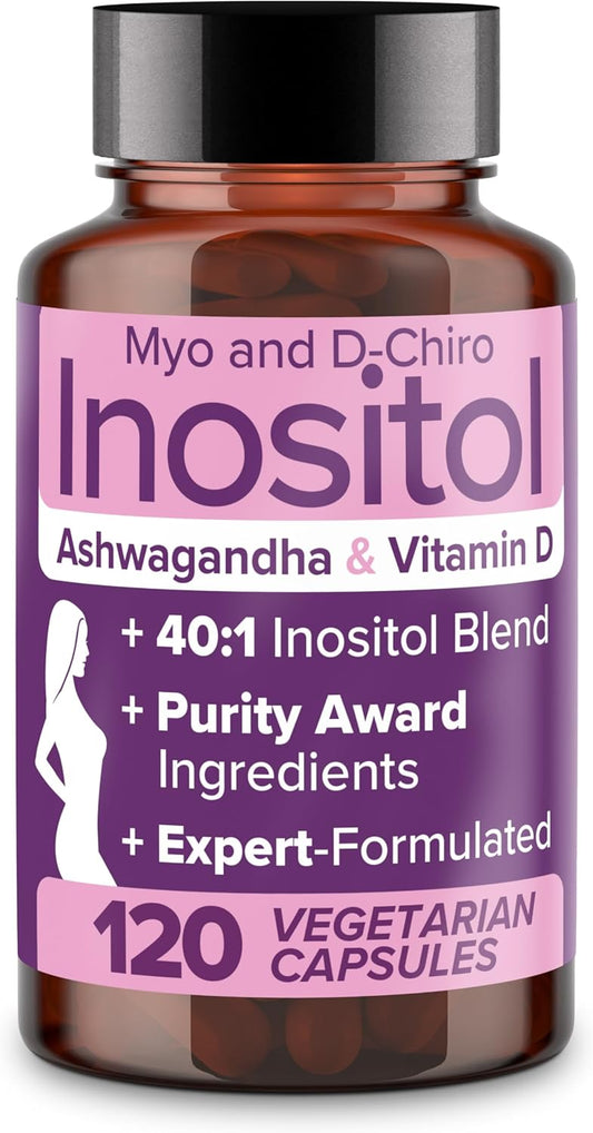Intimate Rose Myo-Inositol & D-Chiro Inositol Supplement - Hormone Balance & Ovarian Support with Vitamin D3 and Ashwagandha - 40:1 Ratio for Women