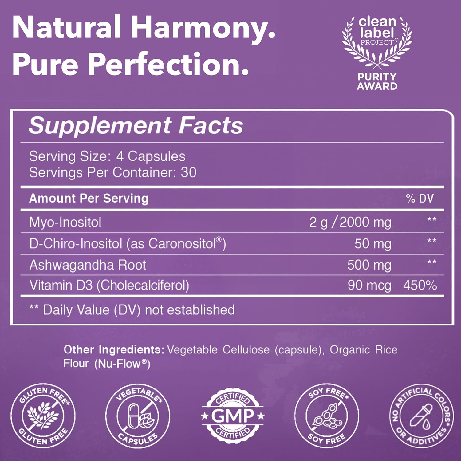 Intimate Rose Myo-Inositol & D-Chiro Inositol Supplement - Hormone Balance & Ovarian Support with Vitamin D3 and Ashwagandha - 40:1 Ratio for Women