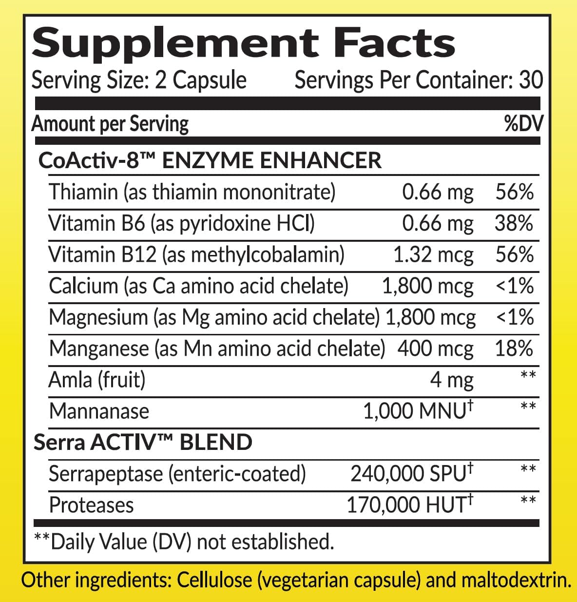 IPEAK Ultra Potency Serrapeptase & Proteases 240,000 SPU Capsules - Immune & Respiratory Support, Optimal Sinus, Heart & Joint Health - Enteric-Coated for Maximum Absorption - 60 Count