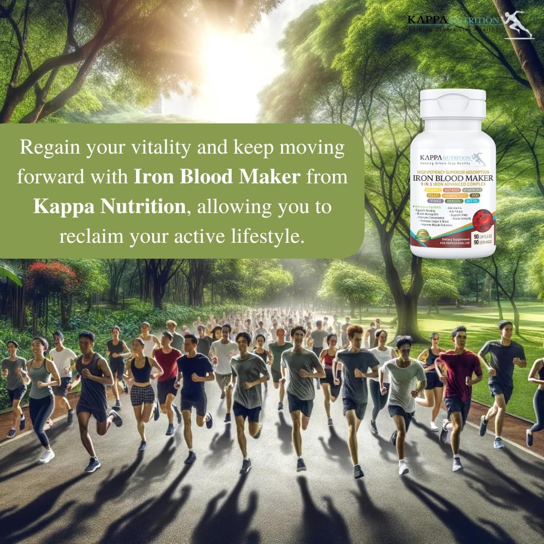 Iron 26mg, Vitamin C, Orange, Folate, B12, Beetroot, Broccoli & MCT Oil Complex - 90 Capsules