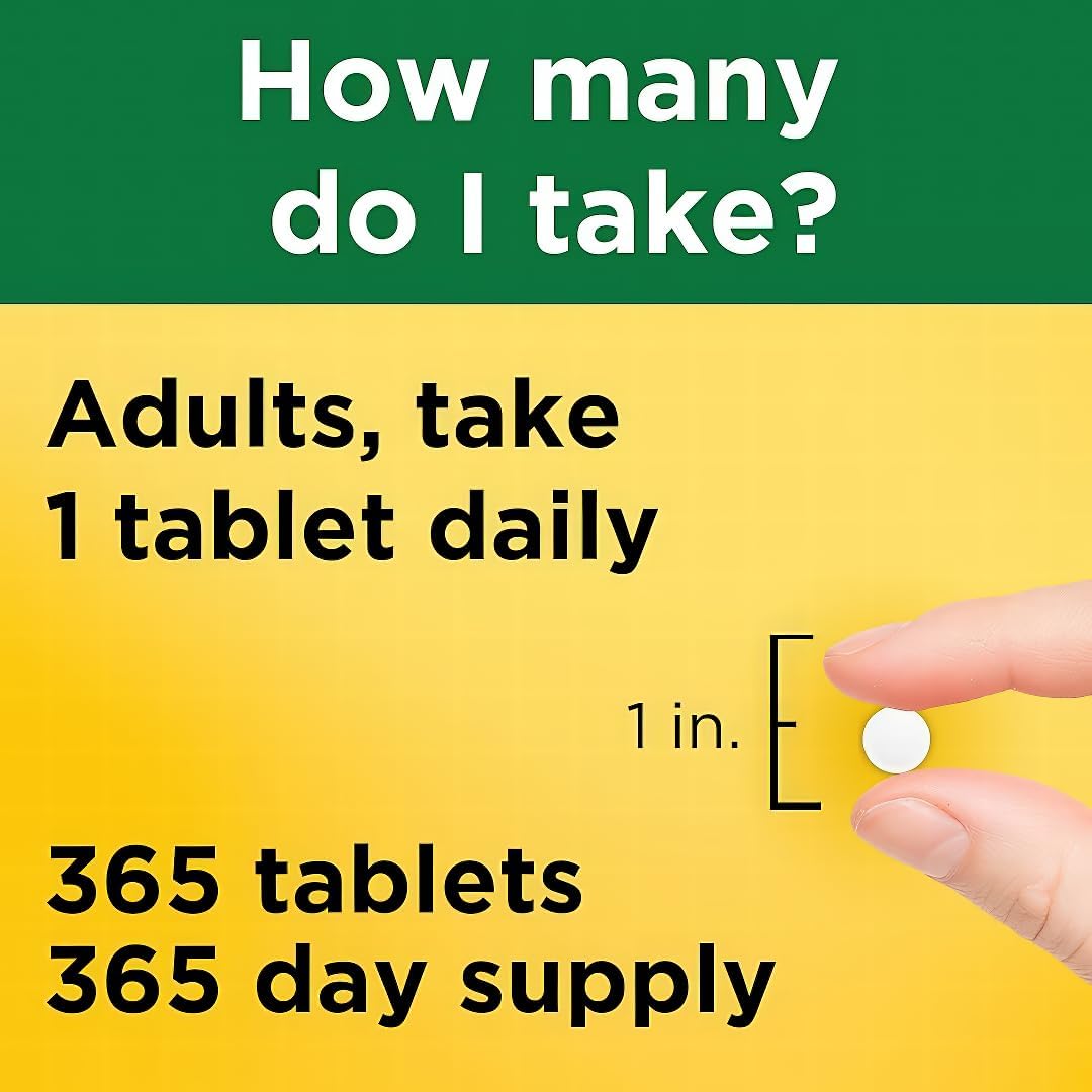 Iron 65 mg Tablets with Ferrous Sulfate for Red Blood Cell Support - 365 Day Supply with Travel Case