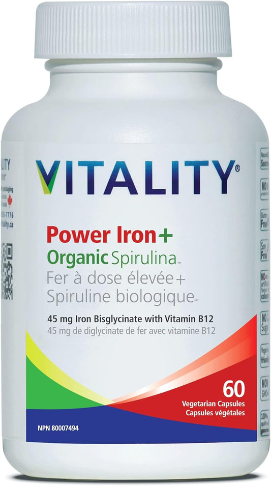 Iron and Spirulina Supplement - 60 Tablets for Energy and Vitality Boost