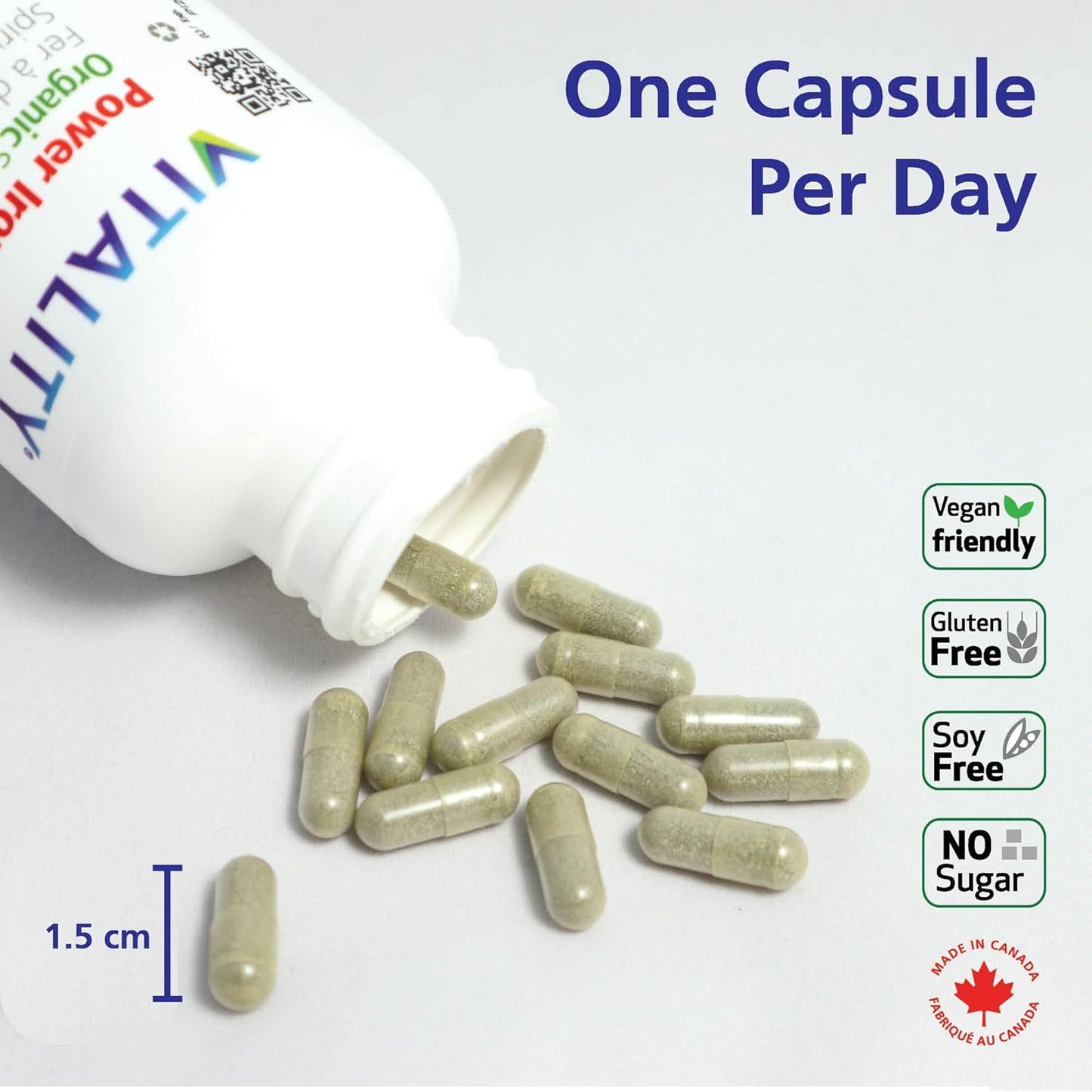 Iron and Spirulina Supplement - 60 Tablets for Energy and Vitality Boost