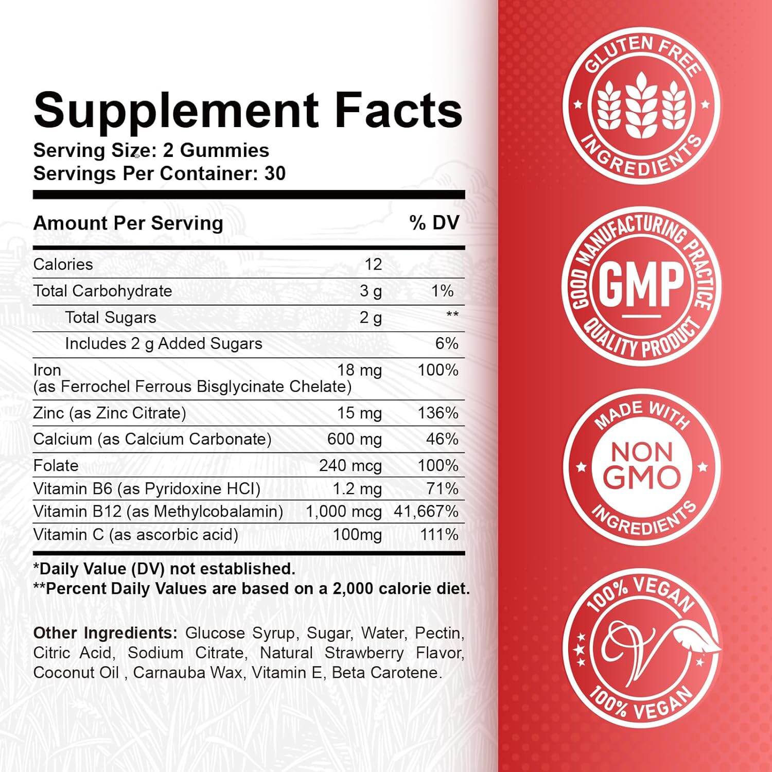 Iron and Vitamin B12 Gummies Bundle for Adults and Kids by ReviNutra - Dietary Supplement