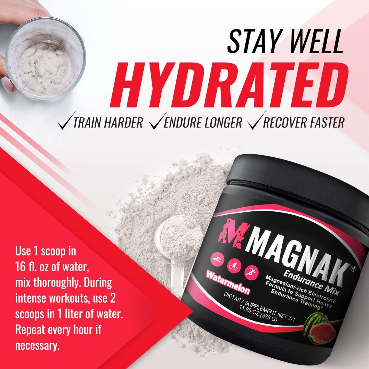 Iron Cowboy MagNaK Speed Sauce Electrolyte Powder Mix - Recovery & Energy Drink for Workouts, Sports & Training, Gluten Free Watermelon Flavor 11.4 oz