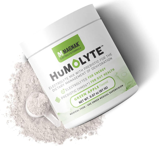 Iron Cowboy's MagNaK Speed Sauce: Humolyte Electrolyte Powder for Chemotherapy Patients - Patented HMO Formula for Gut Health & Hydration - Prebiotic, Gluten-Free, Green Apple Flavor - 3.07 oz