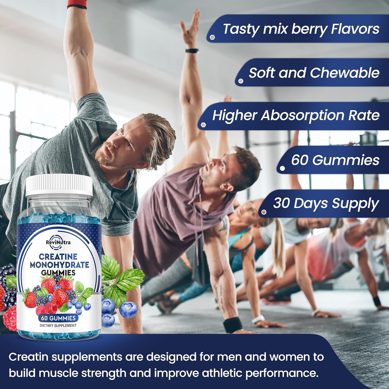 Iron & Creatine Gummy Bundle for Adults & Kids - ReviNutra Supplement