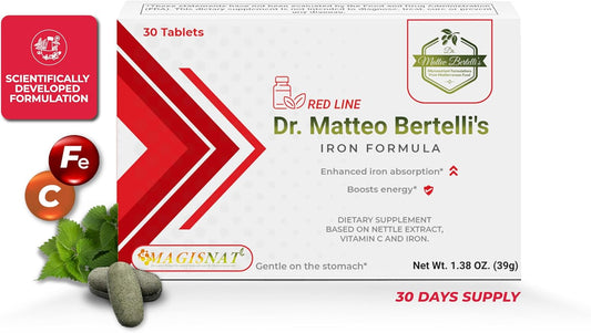 Iron Formula with Nettle Extract, Vitamin C, and Iron Tablets by Dr. Matteo Bertelli