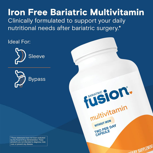 Iron-Free Bariatric Multivitamin Capsules for Post-Surgery Patients | 1-Year Supply | Gastric Bypass & Sleeve Gastrectomy
