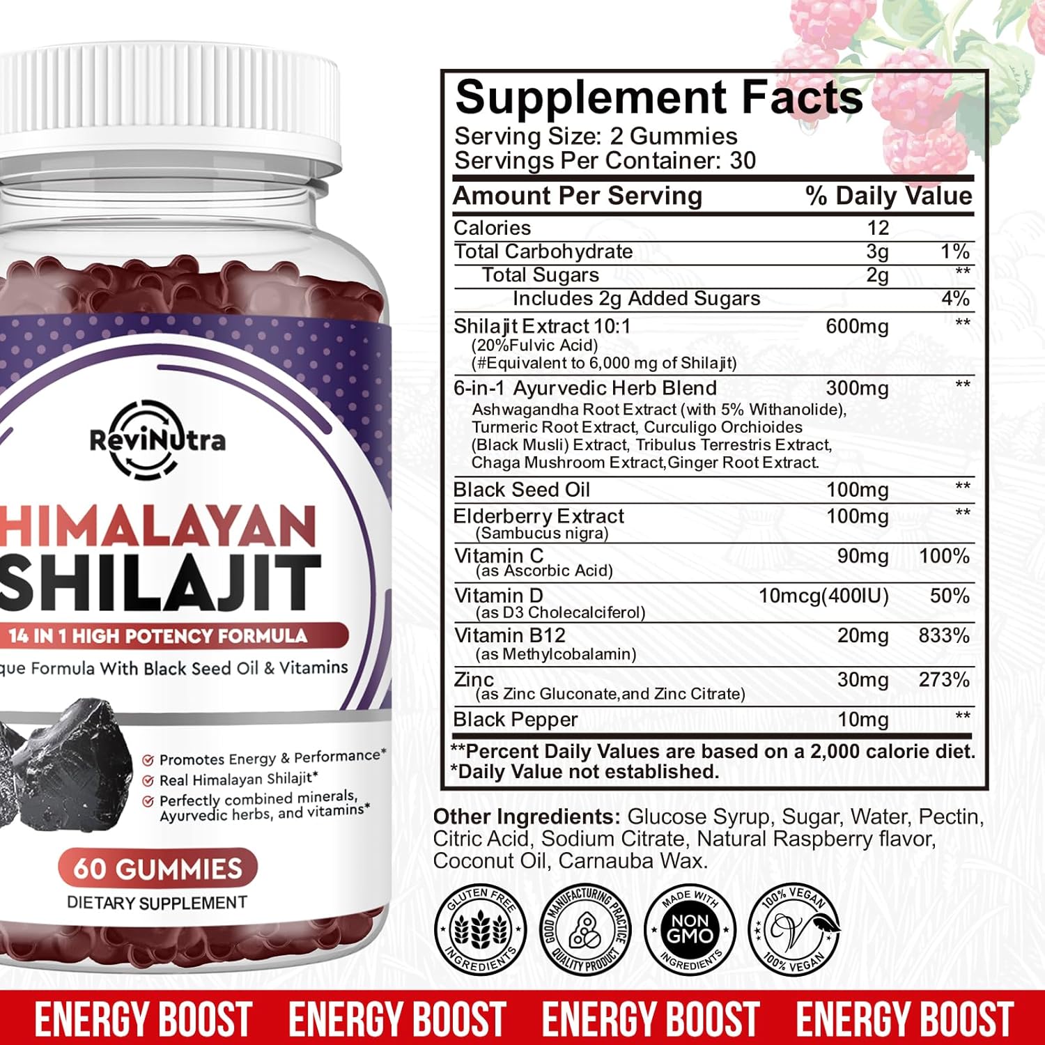 Iron Gummies Bundle for Adults & Kids with Shilajit Himalayan Supplement