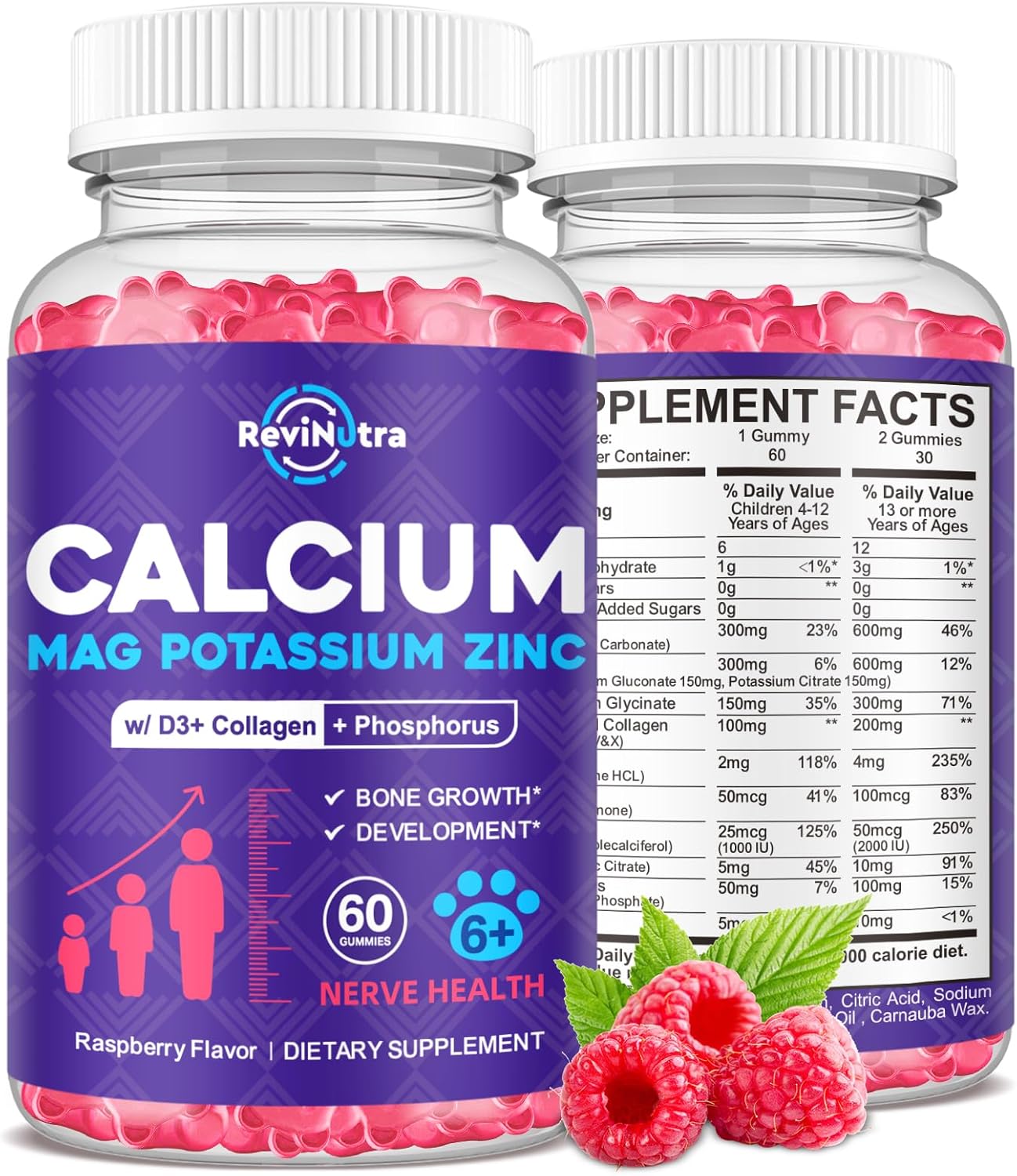 Iron Gummies for Adults & Kids with Calcium, Potassium, and Magnesium - Value Bundle