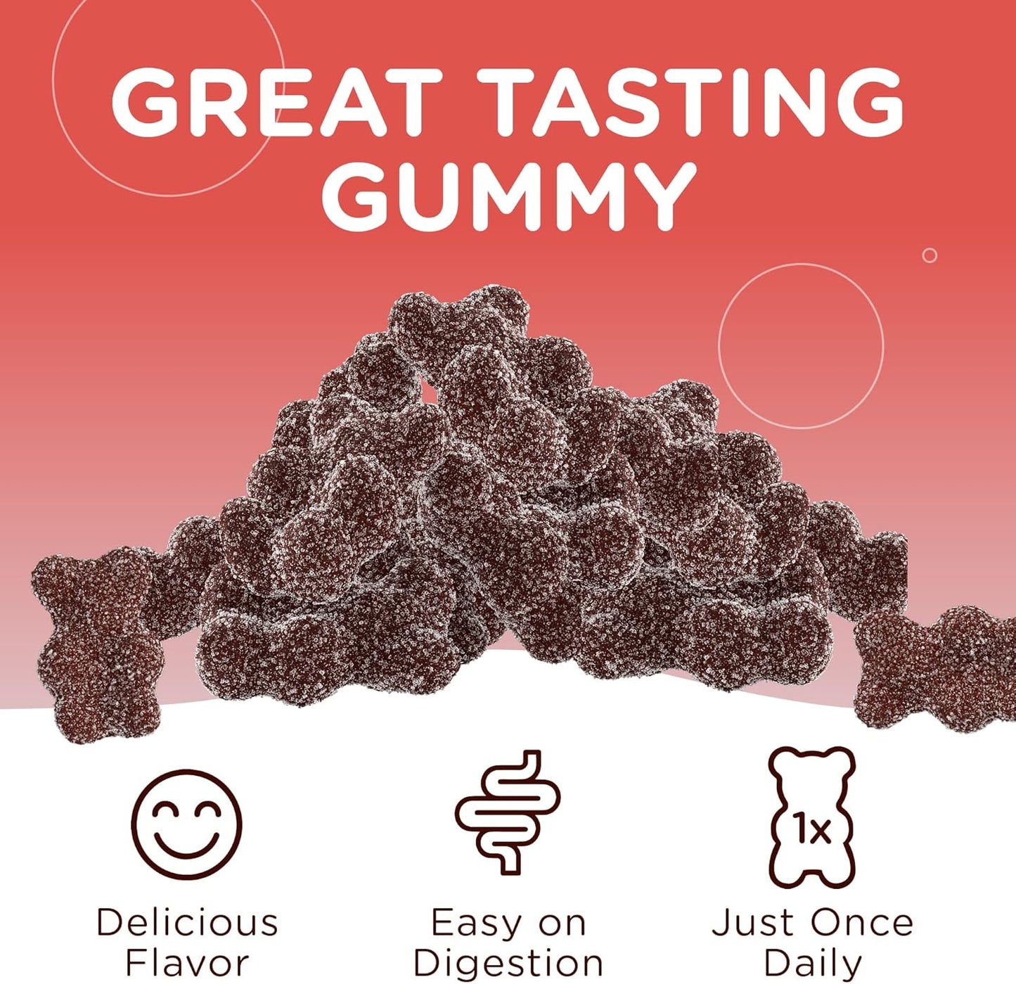 Iron Gummies with Vitamin C - Chewable Blood Builder Supplement for Women, Men, & Kids - Kosher & Easy to Digest - 60 Count