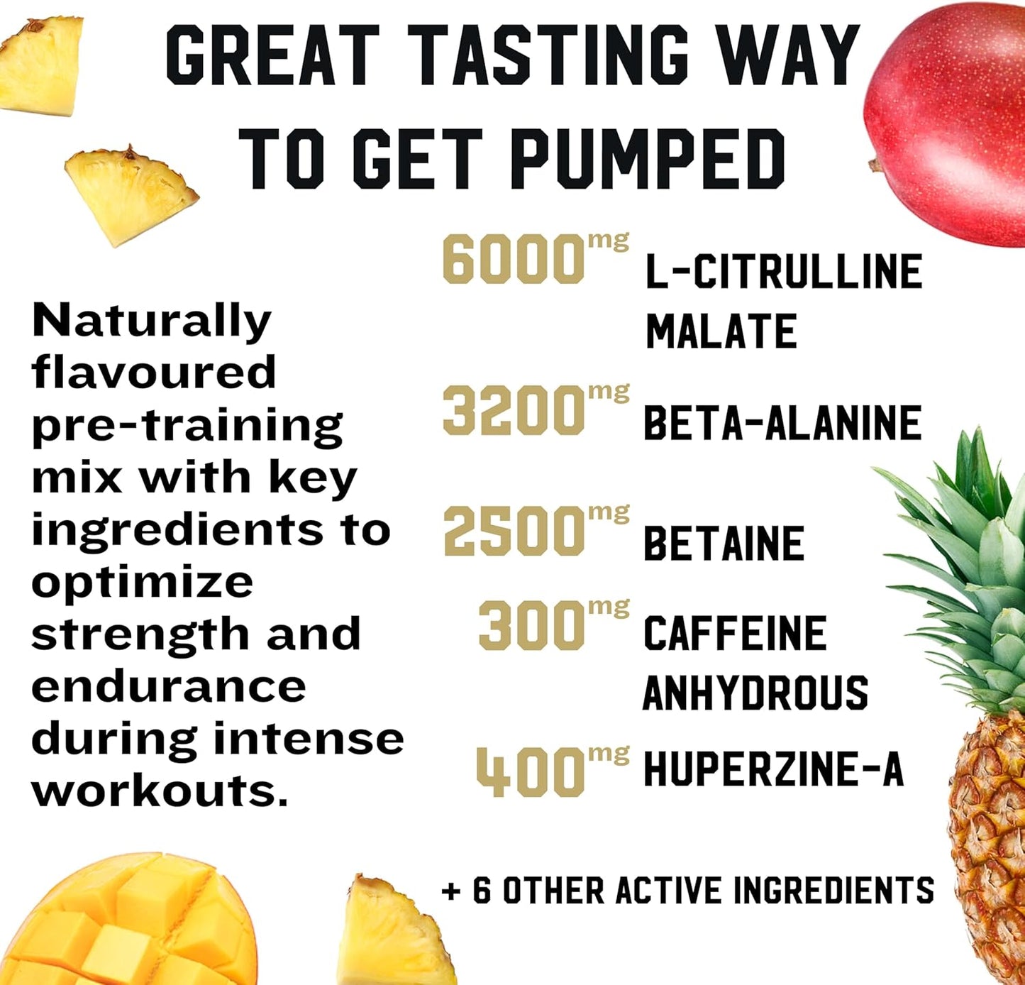Iron Kingdom Pre Workout Powder: Caffeine, Beta Alanine, Aminos for Focus, Endurance, Pump - Energy Drink Powder, Natural Pineapple Mango - 42 Servings