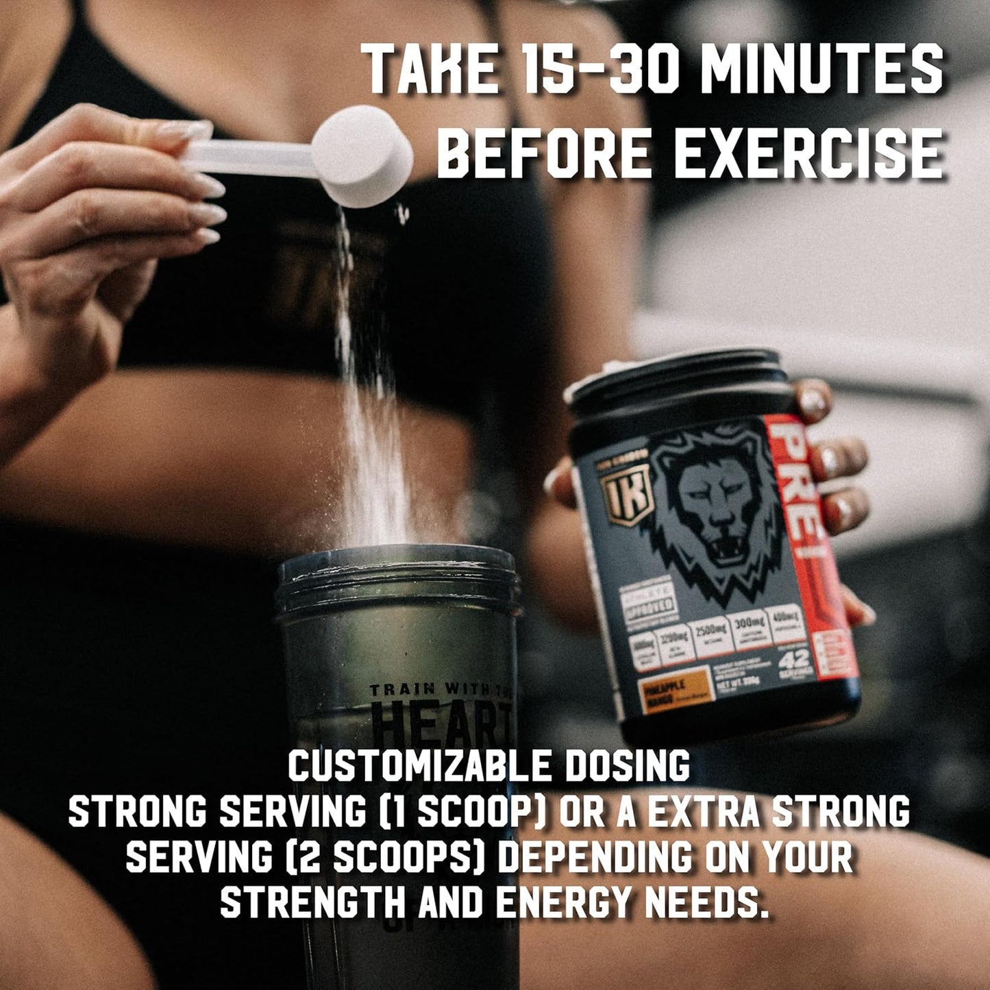Iron Kingdom Pre Workout Powder: Caffeine, Beta Alanine, Aminos for Focus, Endurance, Pump - Energy Drink Powder, Natural Pineapple Mango - 42 Servings