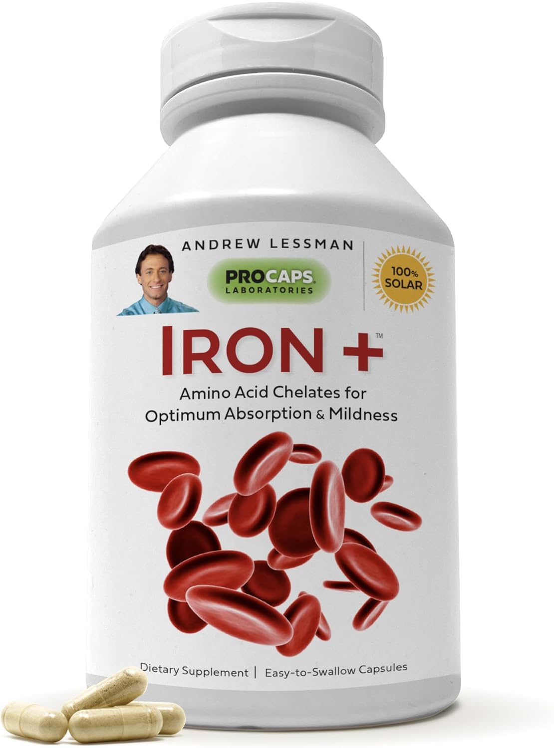 Iron Plus Capsules - 18mg Amino Acid Chelated Iron with Vitamin C for Absorption