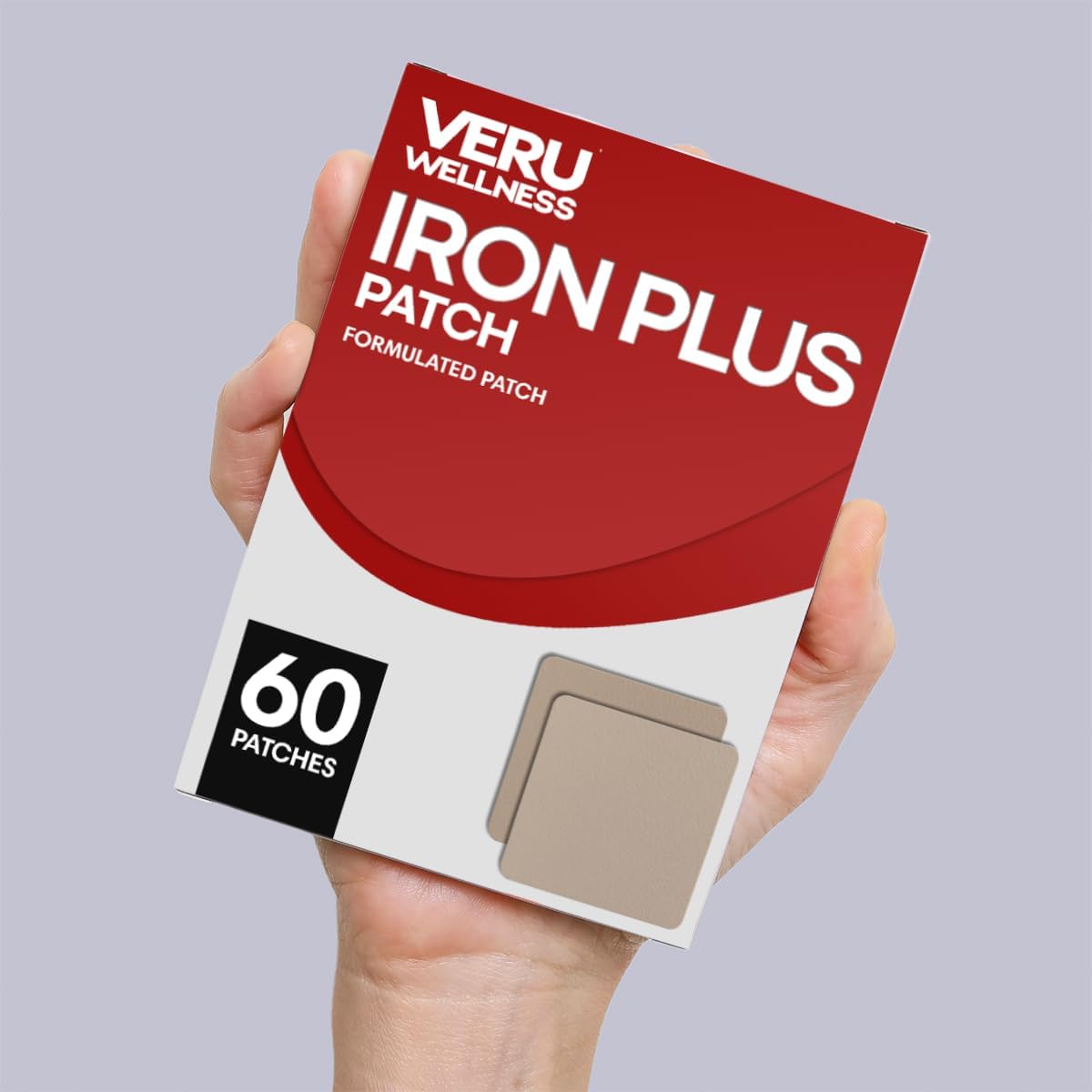 Iron Plus Daily Patch - Support Iron Deficiency, Boost Blood Levels & Energy - 60 Day Supply