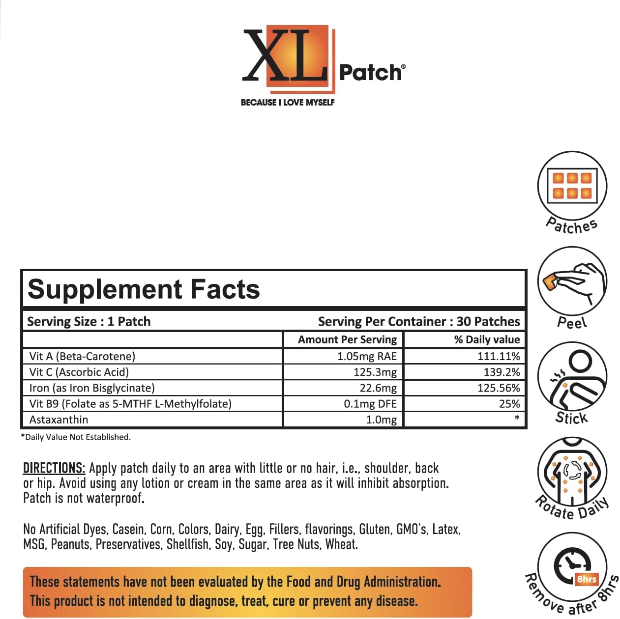 Iron Plus XLPATCH - 30 Day Supply for Easy Iron Absorption