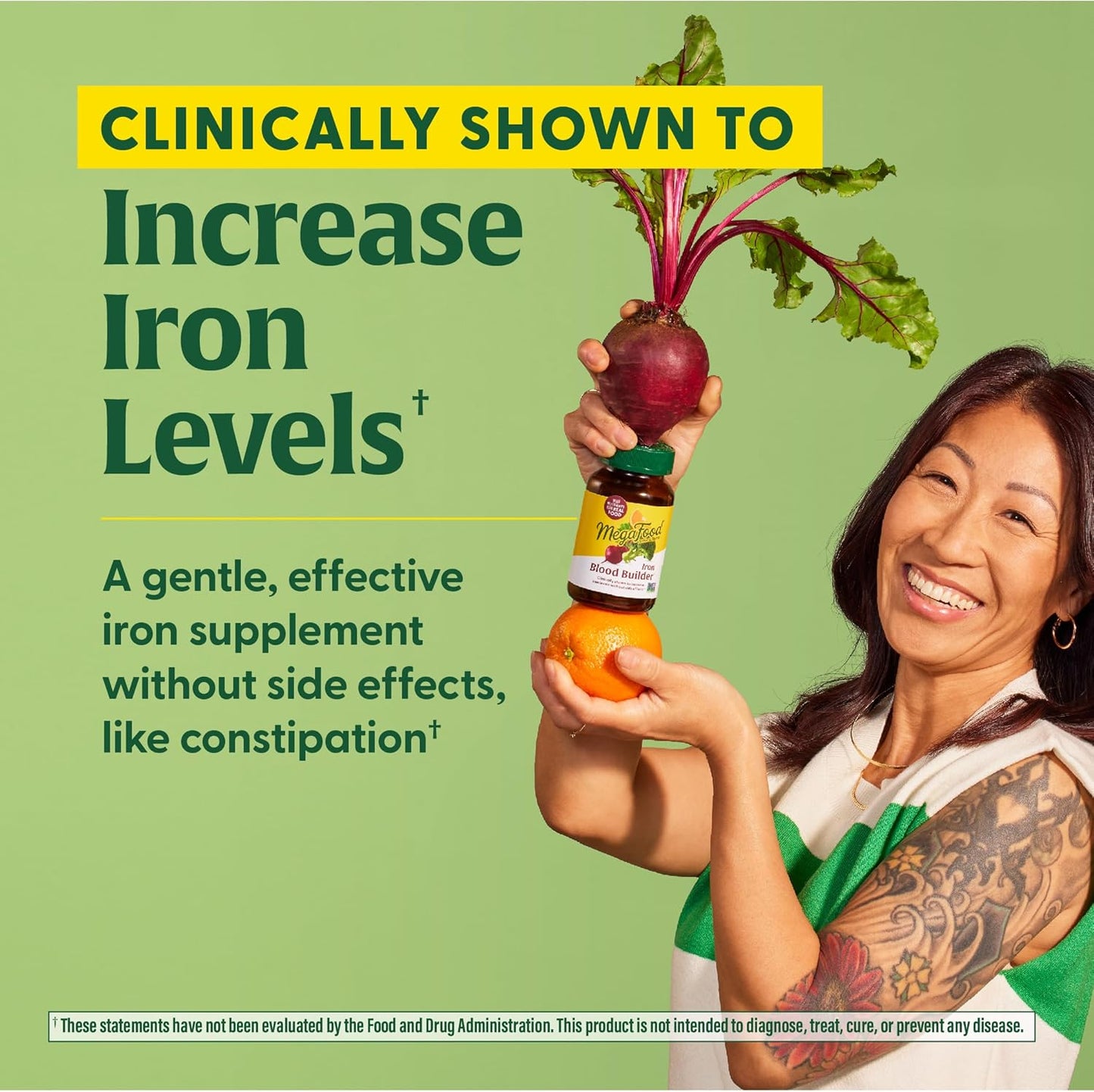 Iron-Rich Blood Builder Supplement for Women - Boost Iron Levels Naturally with Vitamin C, B12, and Folic Acid - Vegan Formula - 90 Tablets