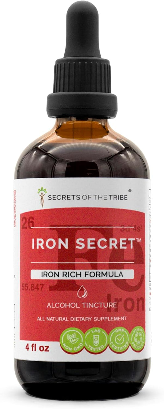 Iron-Rich Herbal Supplement Liquid Extract - Secrets Of The Tribe Iron Secret Formula (4 Fl Oz)