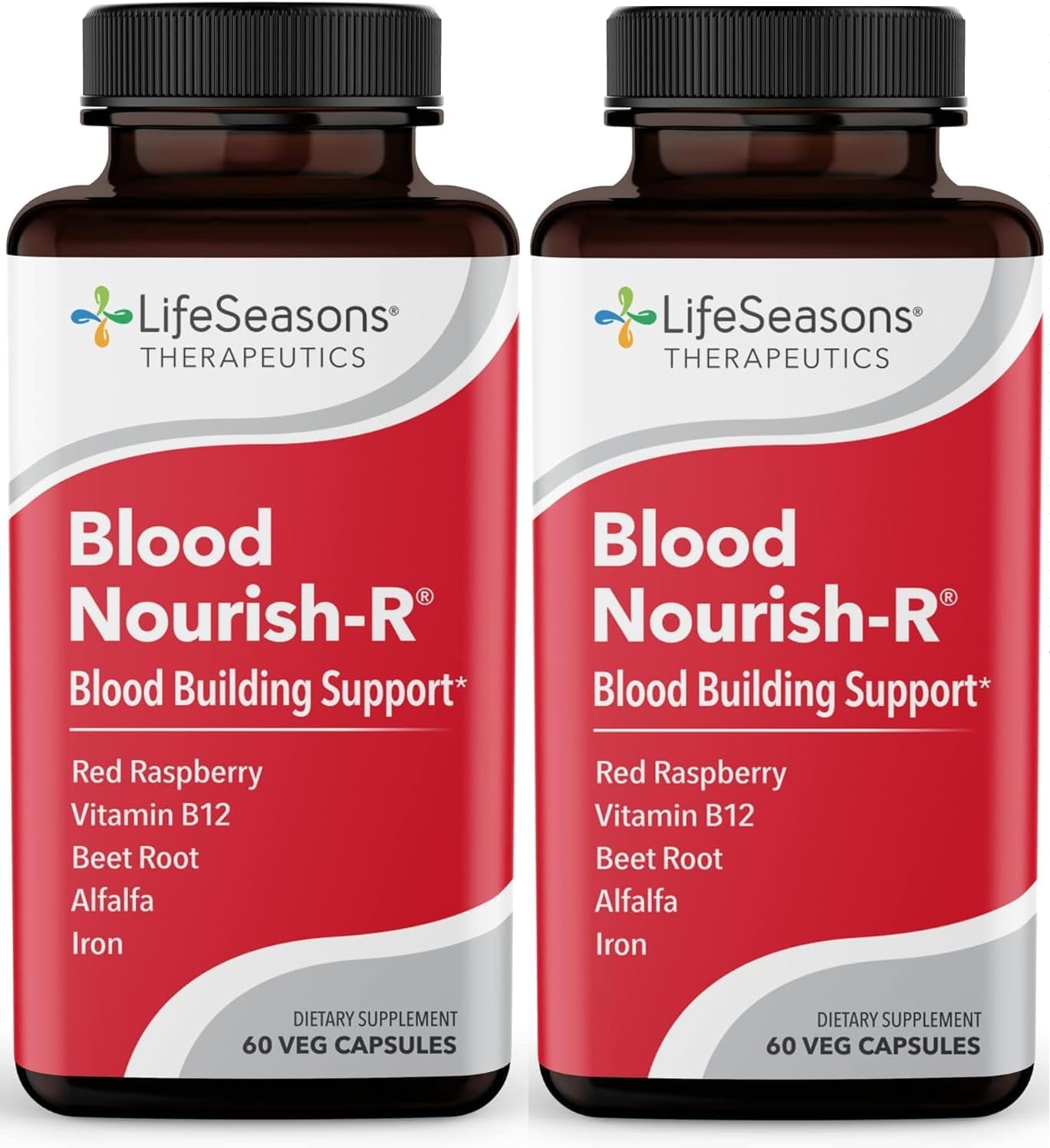 Iron Supplement for Anemia, Fatigue, and Dizziness - Non-Constipating - Blood Building Formula with Iron, Alfalfa, Raspberry, and Vitamin B-12 - 120 Capsules