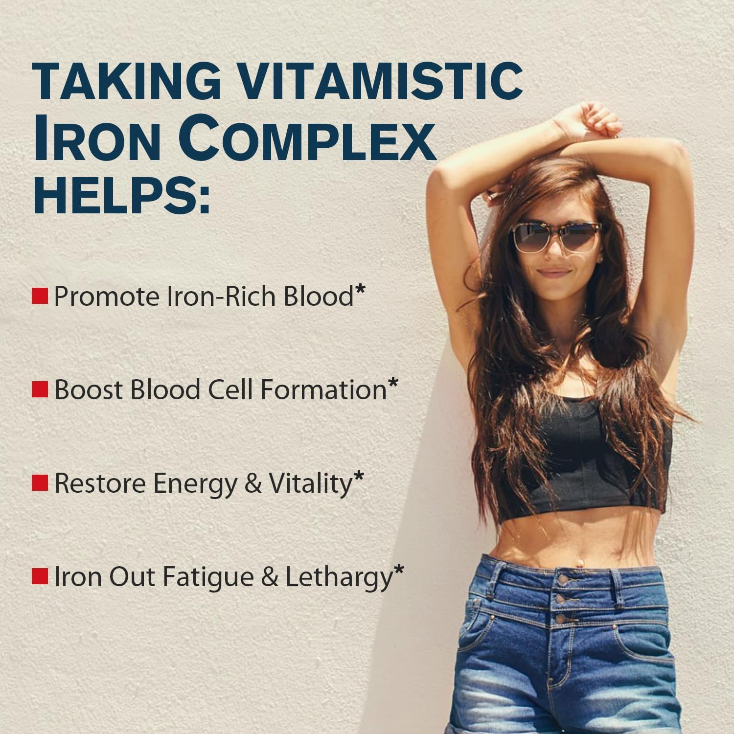 Iron Supplement for Women - 36mg Elemental Iron, Non-GMO, Non-Constipating, Ferrous Bisglycinate, with B & C Vitamins - Blood-Building & Energy Support - 60 Vegan Capsules