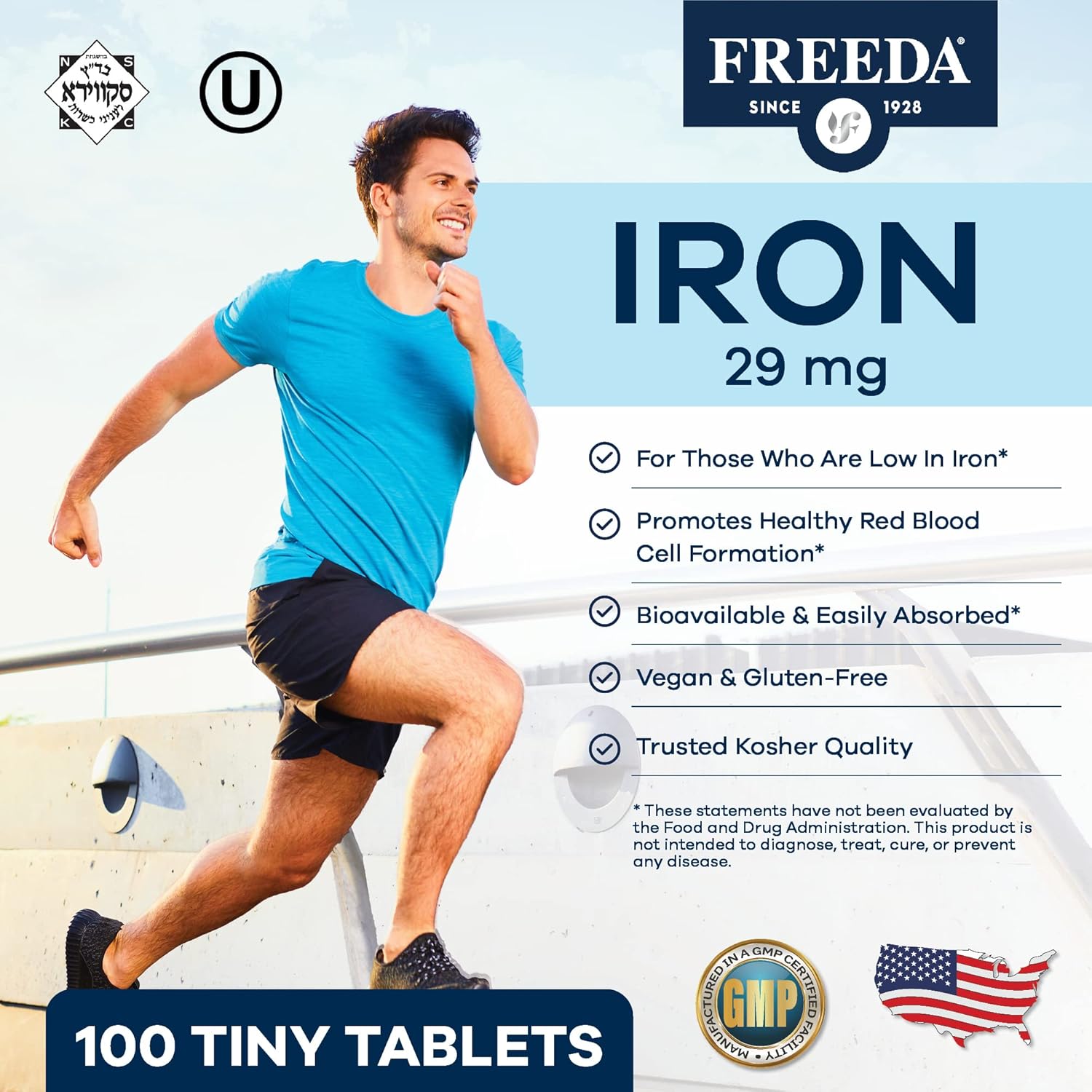 Iron Supplement Tablets for Iron Deficiency Anemia - Gentle Ferrous Fumarate Iron Pills for Men and Women (250 Count)