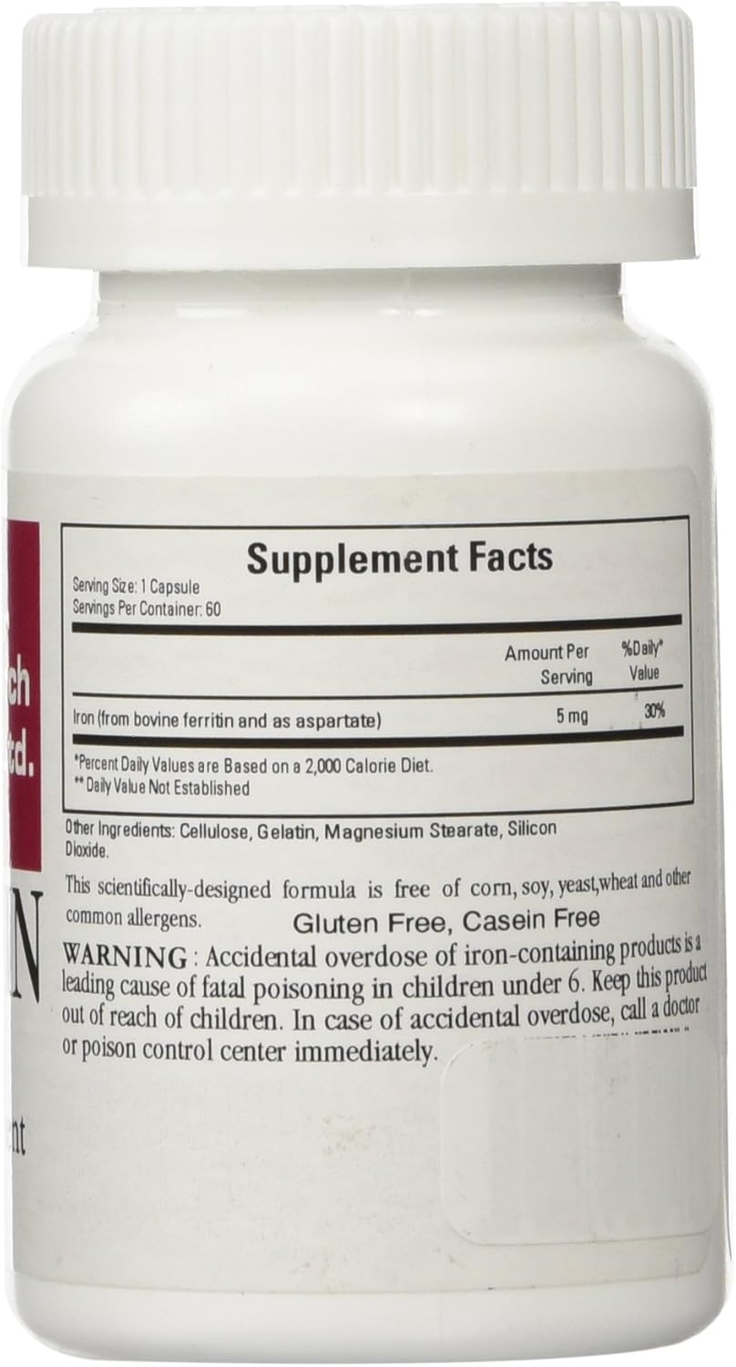 Iron Supplement with Maximum Absorption for Cardiovascular Health - 60 Capsules