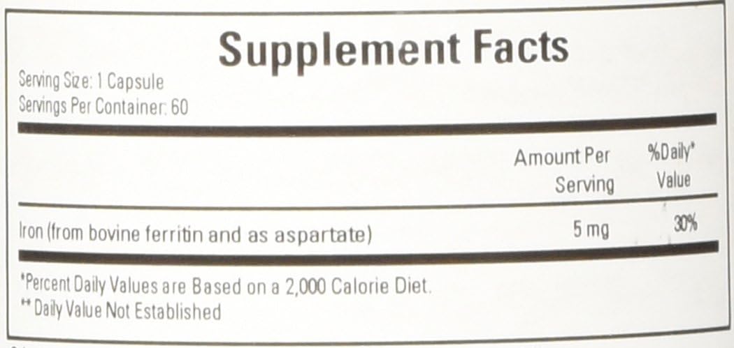 Iron Supplement with Maximum Absorption for Cardiovascular Health - 60 Capsules