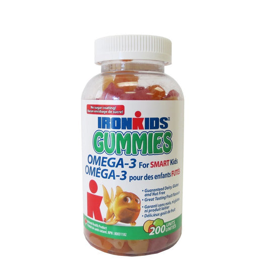 IronKids Gummies with Omega-3, 200 Gummies - Iron Kids Brand by Life Science Nutritionals, Canadian-made