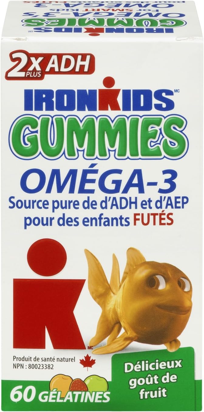 IRONKIDS Omega-3 Gummies for Kids - 60 Count Pack