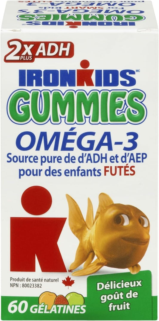 IRONKIDS Omega-3 Gummies for Kids - 60 Count Pack