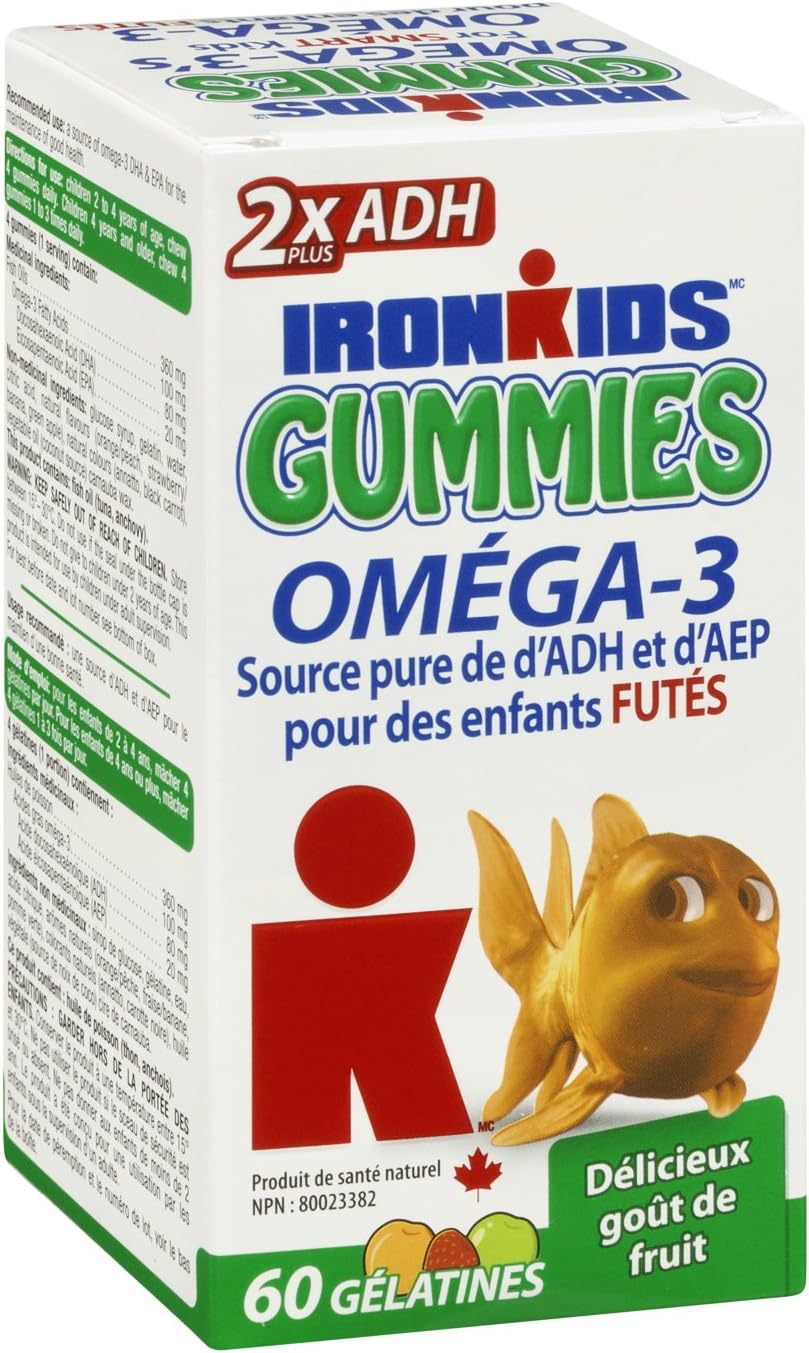 IRONKIDS Omega-3 Gummies for Kids - 60 Count Pack