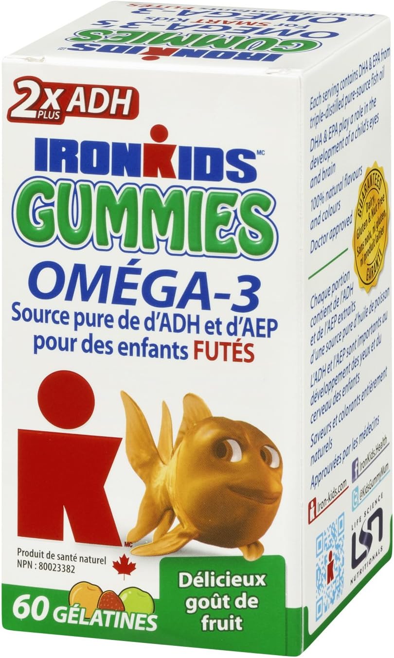 IRONKIDS Omega-3 Gummies for Kids - 60 Count Pack