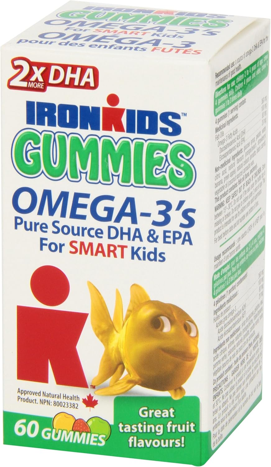 IRONKIDS Omega-3 Gummies for Kids - 60 Count Pack