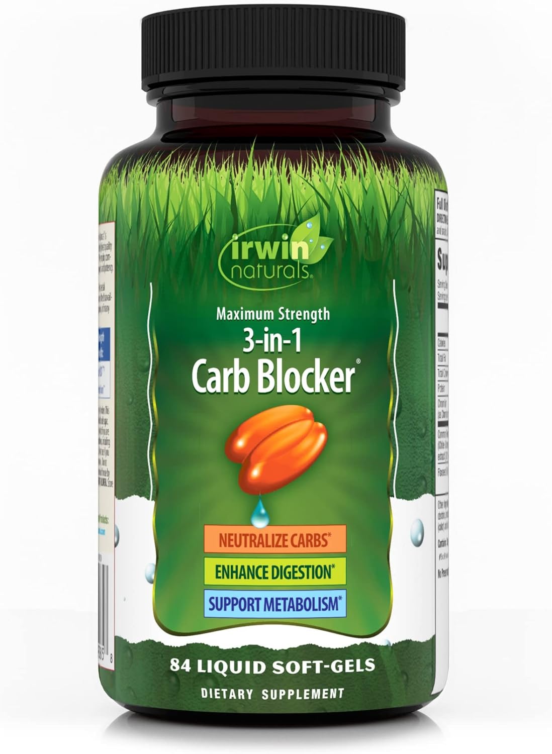 Irwin Naturals 3-in-1 Carb Blocker - Maximum Strength Formula - 84 Count Bottle