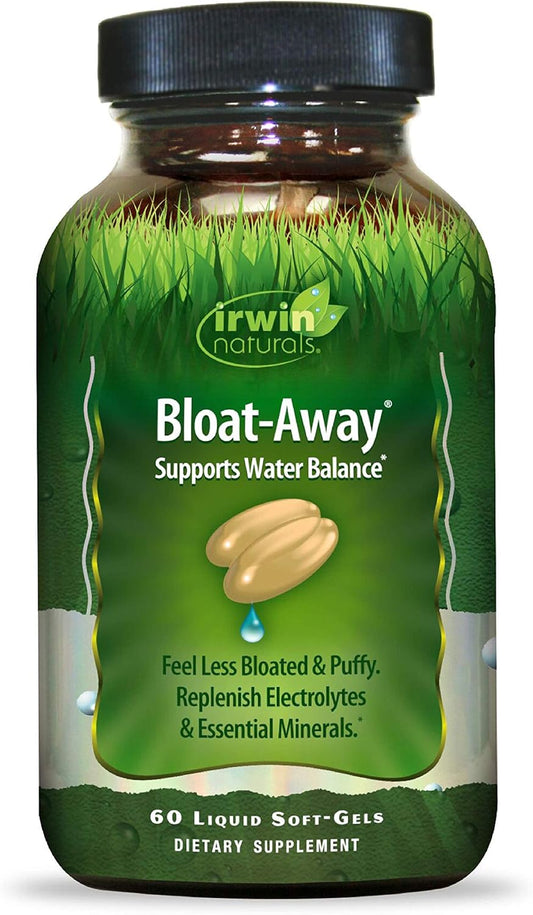 Irwin Naturals Bloat-Away Liquid Soft-Gels for Water Balance Support - Replenish Electrolytes - 60 Count