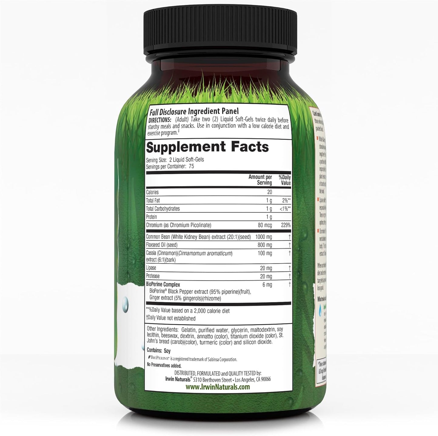 Irwin Naturals Carb Control Liquid Soft-Gels - 150 Count - Weight Management Supplement