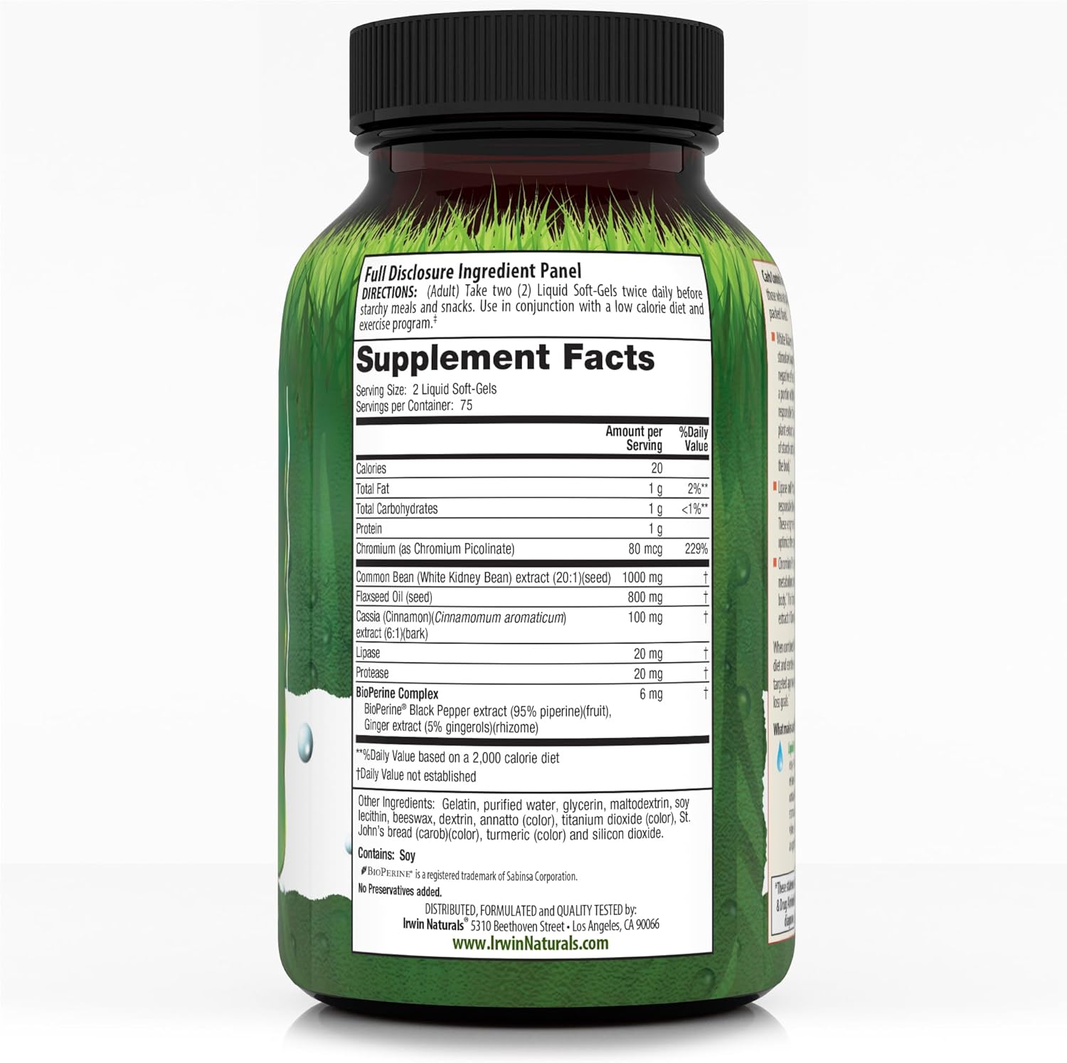 Irwin Naturals Carb Control Liquid Soft-Gels - 150 Count - Weight Management Supplement