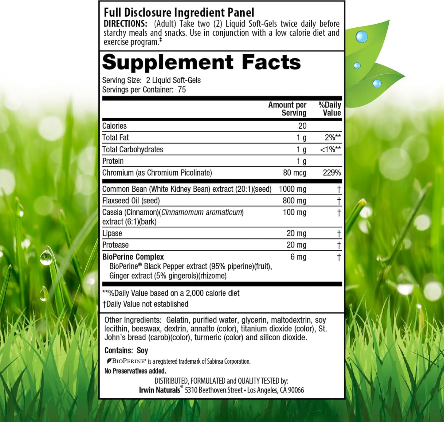 Irwin Naturals Carb Control Liquid Soft-Gels - 150 Count - Weight Management Supplement