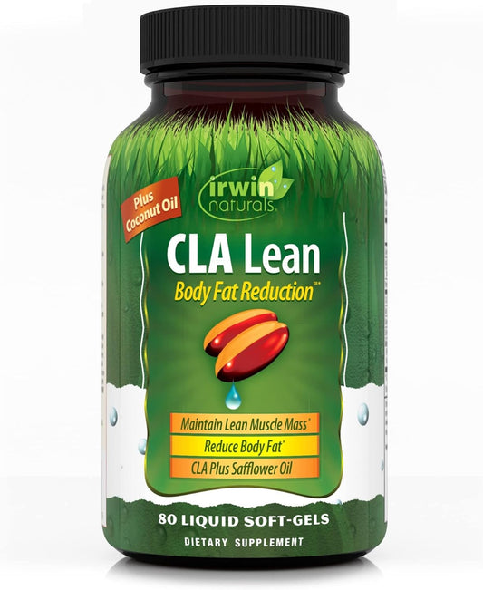 Irwin Naturals CLA Lean Body Fat Reduction Liquid Soft-Gels - Reduces Body Fat & Boosts Muscle Tone - 80 Count