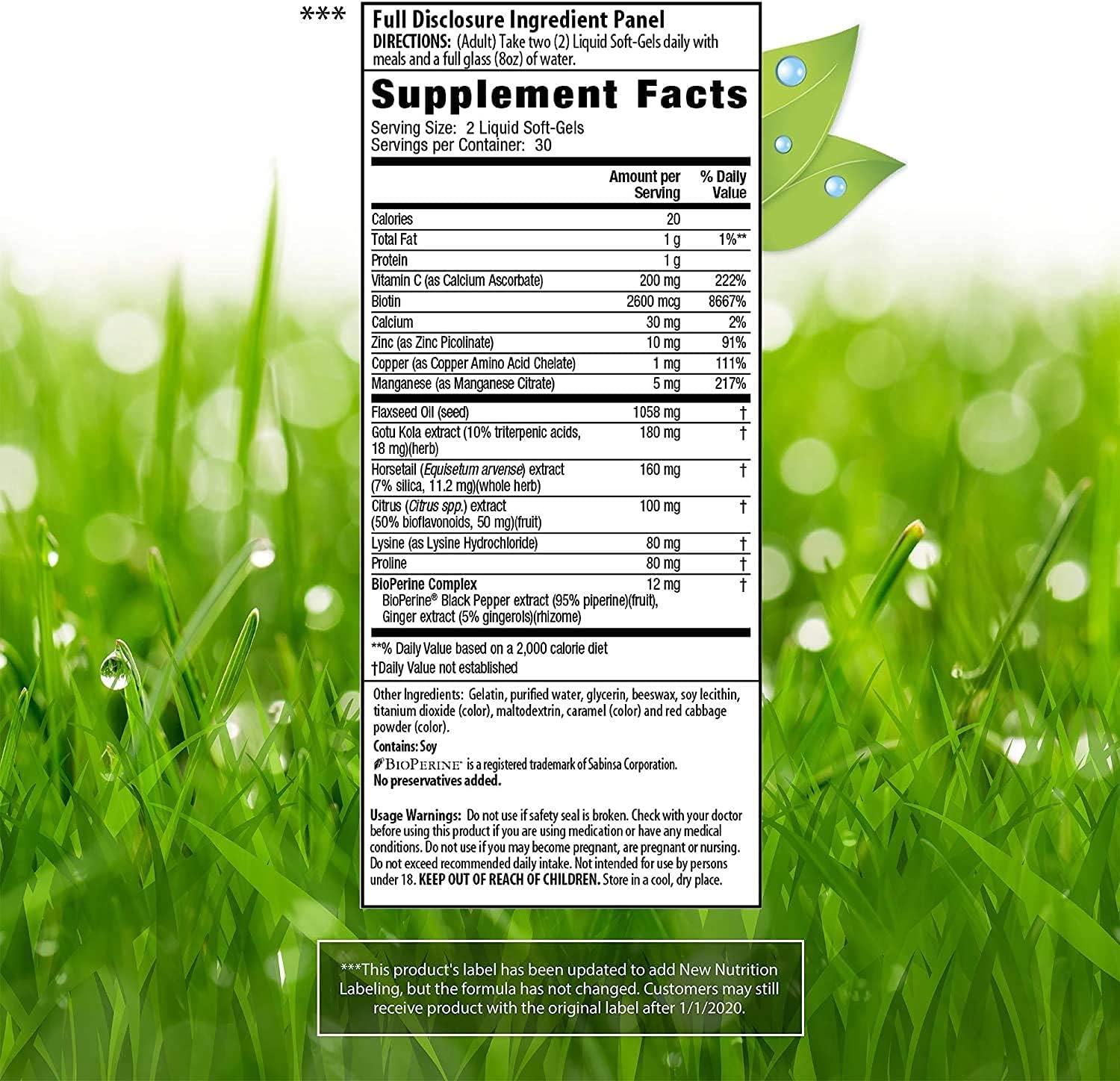 Irwin Naturals Hair and Nails Liquid Softgels - Promotes Strength, Shine, and Texture - 60 Count